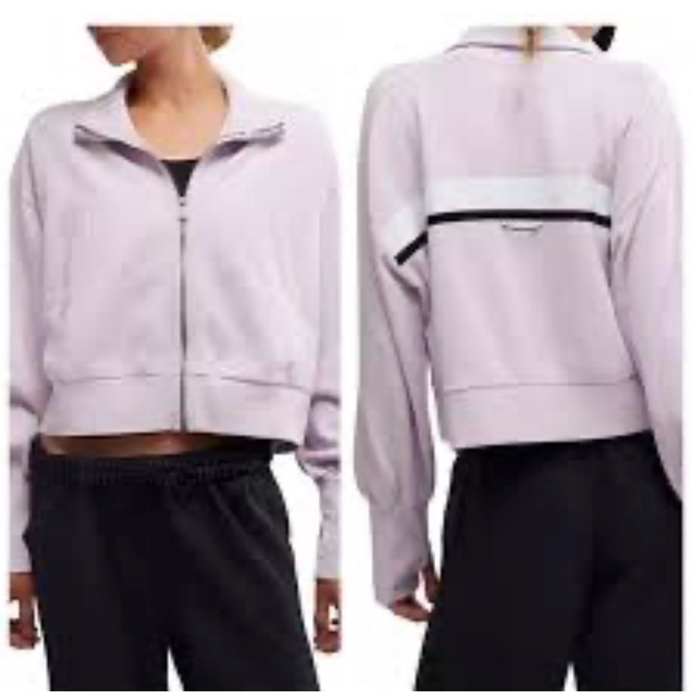 NWT Free People Movement High Jump Zip-Up Jacket in a light purple (rose wash) - Picture 7 of 7